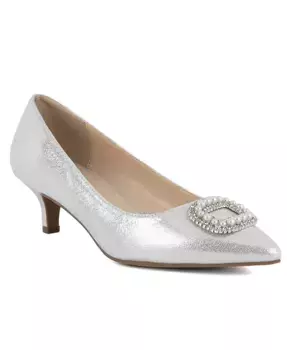 Женские туфли-лодочки Charmer на низком каблуке Jones New York, серебряный