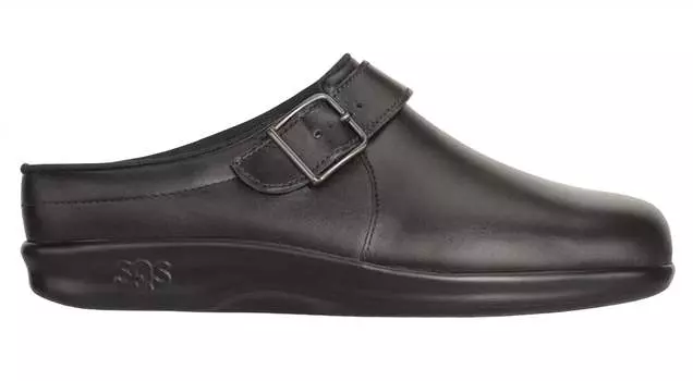 Женские туфли-лодочки Clog Loafer Slip-On черного цвета SAS