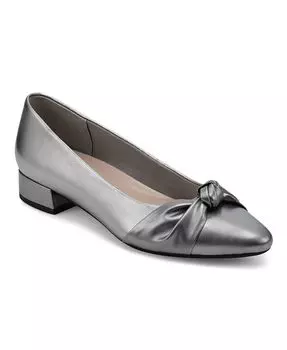 Женские туфли-лодочки Eflex Caster без шнуровки на блочном каблуке Easy Spirit, цвет Pewter Leather