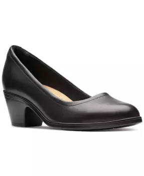 Женские туфли-лодочки Emily Ruby на устойчивом каблуке Clarks, черный