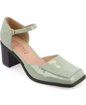Женские туфли-лодочки Evangeline с квадратным носком Journee Collection, зеленый