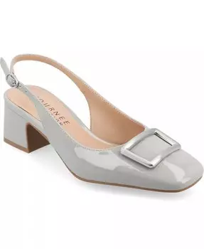 Женские туфли-лодочки Everlee Tru Comfort из пеноматериала с квадратным носком и ремешком на спине Journee Collection, серый