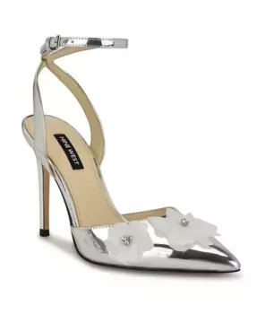 Женские туфли-лодочки Fabby на шпильке с острым носом Nine West, серебряный