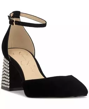 Женские туфли-лодочки Fulian на блочном каблуке с ремешком на щиколотке Jessica Simpson, черный