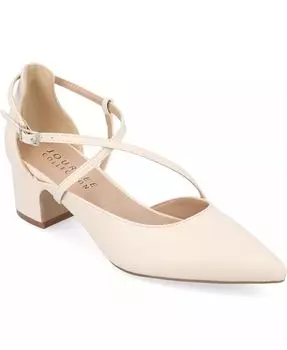 Женские туфли-лодочки Galvinn Crisscross с острым носком Journee Collection, белый