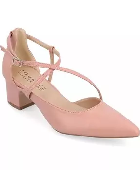 Женские туфли-лодочки Galvinn Crisscross с острым носком Journee Collection, розовый