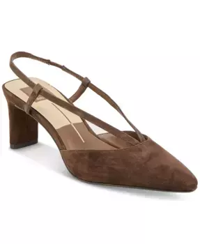 Женские туфли-лодочки Ginay с острым носом и тонким каблуком на ремешке Dolce Vita, коричневый