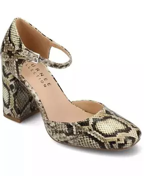 Женские туфли-лодочки Hesster на блочном каблуке Journee Collection, зеленый