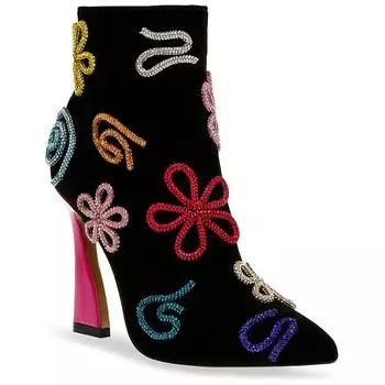 Женские туфли-лодочки из искусственной кожи, ботильоны Betsey Johnson, черный/мультиколор