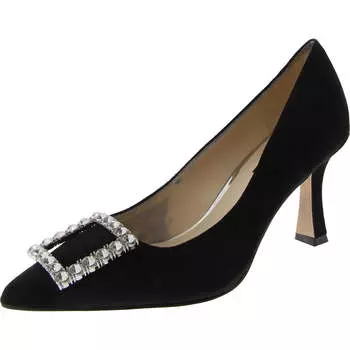 Женские туфли-лодочки Jaquee 2 из искусственной замши со стразами Nine West, черный