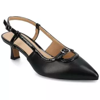 Женские туфли-лодочки Journee Padma средней и большой ширины, цвет black pu