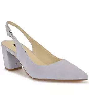 Женские туфли-лодочки Kamsee на устойчивом каблуке с открытой пяткой Nine West, синий