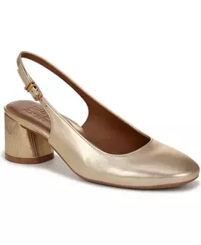 Женские туфли-лодочки Lane Closed с круглым носком и ремешком на пятке Naturalizer, золотой