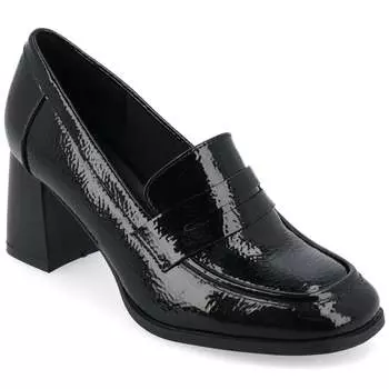 Женские туфли-лодочки Malleah Tru Comfort Foam из коллекции Journee, широкие, с каблуком, цвет patent/black