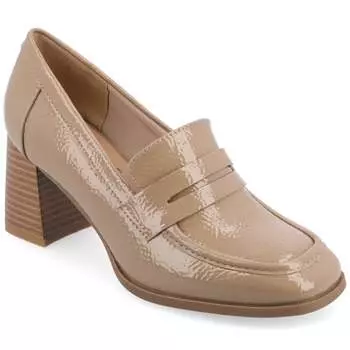 Женские туфли-лодочки Malleah Tru Comfort Foam из коллекции Journee, широкие, с каблуком, цвет patent/taupe