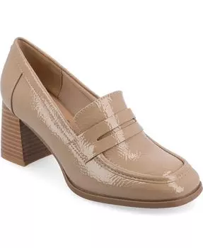 Женские туфли-лодочки Malleah Tru Comfort из пенопласта на многоуровневом каблуке Journee Collection, цвет Patent, Taupe