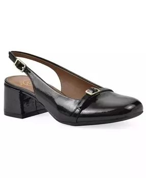 Женские туфли-лодочки на блочном каблуке с открытой пяткой White Mountain, коричневый