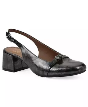 Женские туфли-лодочки на блочном каблуке с открытой пяткой White Mountain, серый