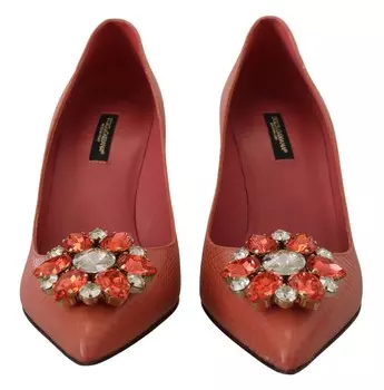 Женские туфли-лодочки на каблуке Dolce & Gabbana из экзотической кожи, розовый