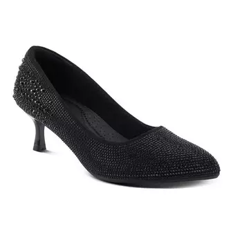 Женские туфли-лодочки на каблуке-рюмке Patrizia Tyanna с украшением Dazzle, черный