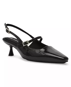 Женские туфли-лодочки на каблуке-рюмочке Tyra Mary Jane с открытой пяткой Anne Klein, черный