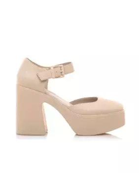 Женские туфли-лодочки на платформе и блочном каблуке Mustang, цвет Natural