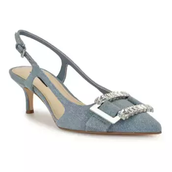 Женские туфли-лодочки Neeri с острым носом и ремешком на пятке Nine West, цвет light blue denim