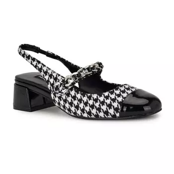 Женские туфли-лодочки Nine West Geko на блочном каблуке, цвет Blackwhite Houndstooth
