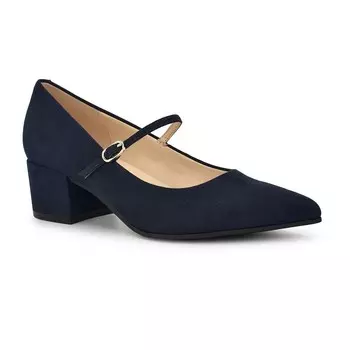 Женские туфли-лодочки Nine West Pins на блочном каблуке с острым носком, темно-синий