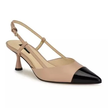 Женские туфли-лодочки Nine West Rizzy с открытой пяткой и острым носком, цвет Light Natural Black