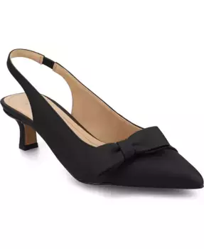 Женские туфли-лодочки Paloma Bow на каблуке-рюмочке с открытой пяткой Journee Collection, черный