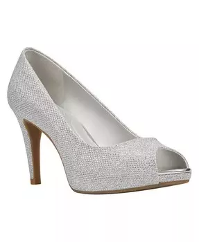 Женские туфли-лодочки Rainaa на платформе с открытым носком на шпильке Bandolino, серебро
