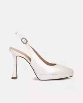 Женские туфли-лодочки Rena с открытой спиной, платформой и каблуком-трубой Pedro Miralles, белый