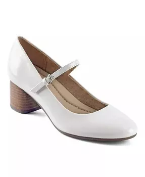 Женские туфли-лодочки Rumer Mary Jane на блочном каблуке Earth, белый