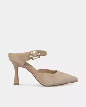 Женские туфли-лодочки с острым носком и отделкой стразами Alma en Pena, коричневый