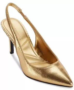 Женские туфли-лодочки с открытой пяткой Rosalyn с острым носком Karl Lagerfeld Paris, золотой