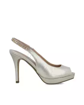 Женские туфли-лодочки с открытым носком и стразами Menbur, золотой