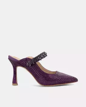 Женские туфли-лодочки с открытым носком и ремешком из стразов Alma en Pena, фиолетовый