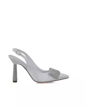 Женские туфли-лодочки с пяткой и бантиком из стразов Menbur, белый