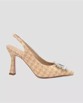 Женские туфли-лодочки с пяткой на пятке из бежевой кожи Mr. Mac Shoes, бежевый