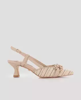 Женские туфли-лодочки с ремешком и фурнитурой Blogger, бежевый