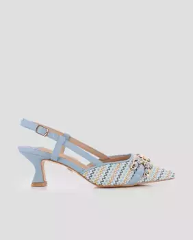 Женские туфли-лодочки с ремешком и фурнитурой Blogger, синий