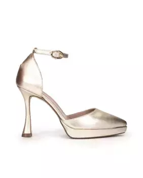 Женские туфли-лодочки с ремешком и пряжкой Pedro Miralles, золотой