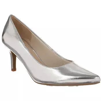 Женские туфли-лодочки Sevyn в полоску с наборным каблуком LifeStride, цвет silver metallic