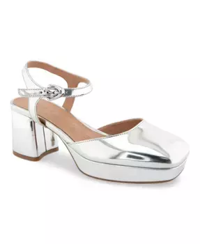 Женские туфли-лодочки Soir на тонком каблуке с ремешком на щиколотке Aerosoles, серебряный