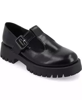 Женские туфли-лодочки Suvi Treaded Sole Mary Jane Flats Journee Collection, черный