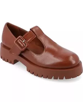Женские туфли-лодочки Suvi Treaded Sole Mary Jane Flats Journee Collection, коричневый