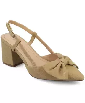 Женские туфли-лодочки Tailynn на квадратном каблуке Journee Collection, коричневый/бежевый