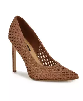 Женские туфли-лодочки Tatiana на шпильке с острым носом и плетеным узором Nine West, коричневый