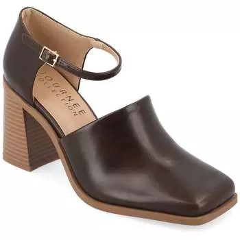 Женские туфли-лодочки Tru Comfort Foam Bobby с широкими каблуками из коллекции Journee, коричневый